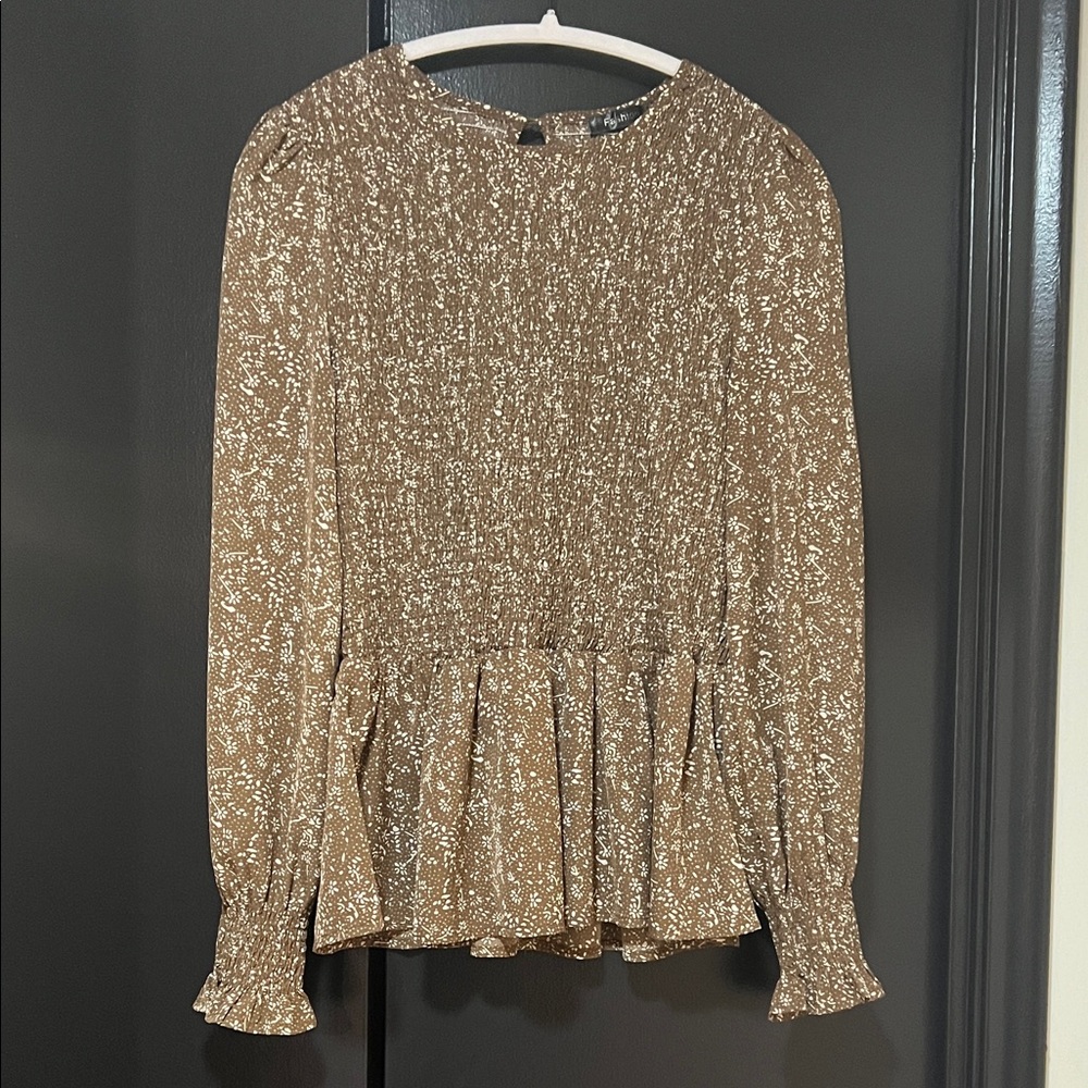 Brown Floral Women's Top